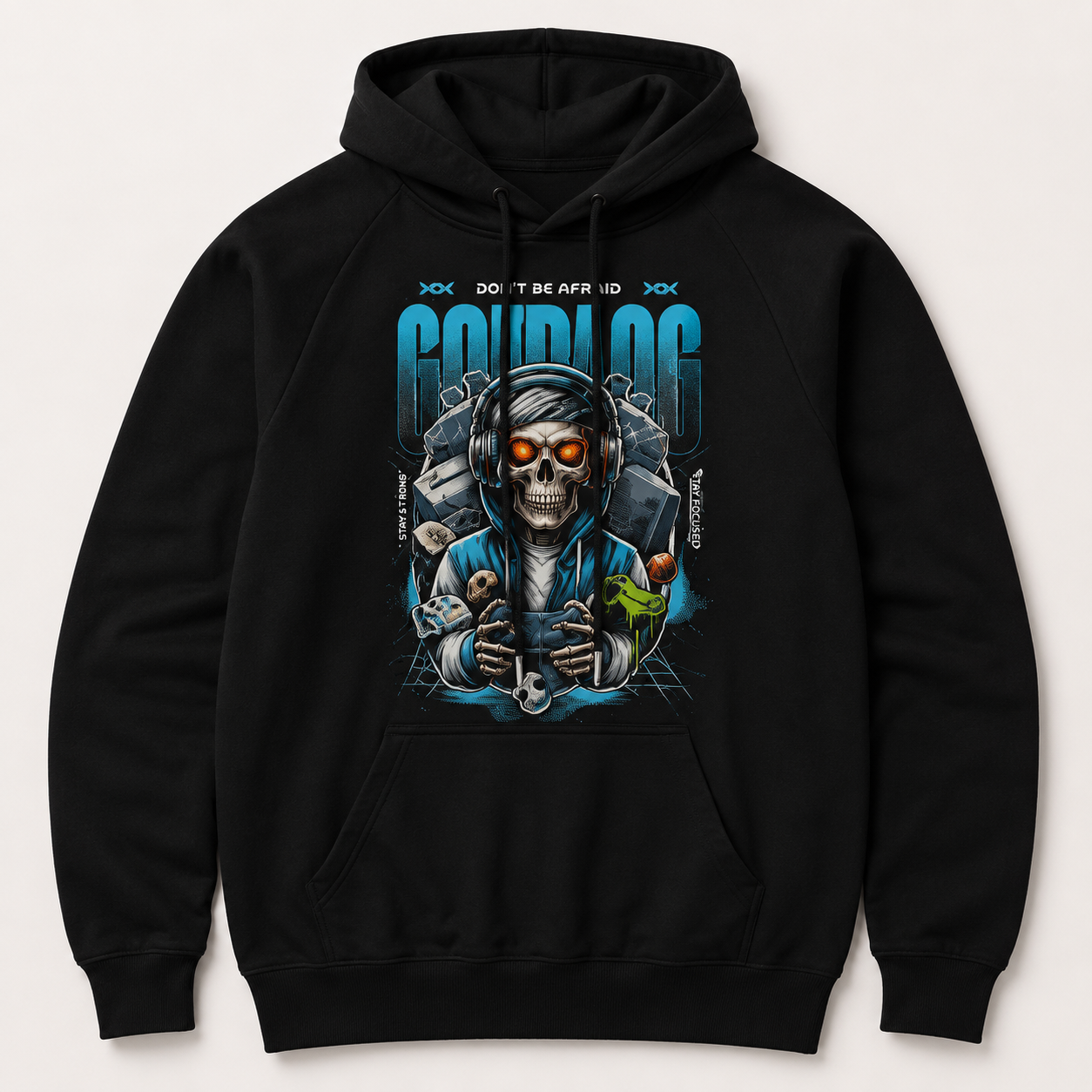hoodi negro estampado